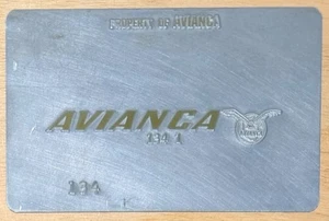 Vintage Avianca Airline Ticket Validation Plate - Bild 1 von 2