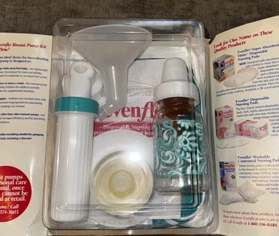 Extractor de leche manual Evenflo con biberón nunca abierto vintage 1998 paquete sellado Foto 1 de 4