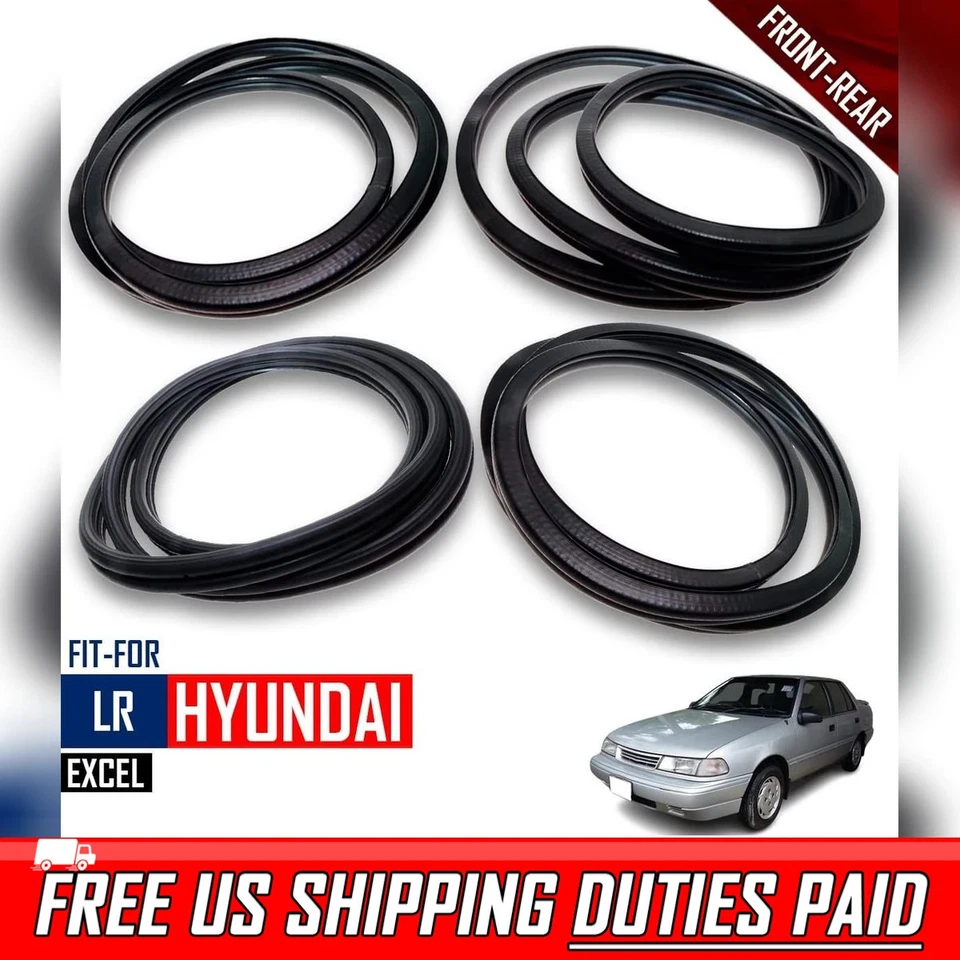 4 Sello de puerta resistente al clima goma delantero trasero derecho Rh para Hyundai Excel 1990-95 4 puertas Foto 1 de 4