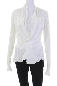 James Perse Womens Long Sleeve V Neck Button Closure Cardigan White Size 1 - Picture 1 of 6