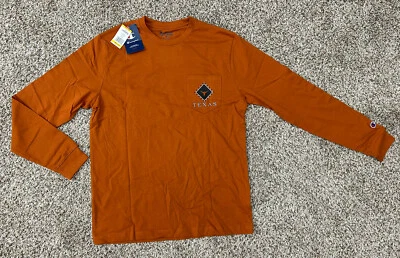 全新 Champion Texas Longhorns 女式 T 恤 T 恤 上衣 口袋 尺寸 M — 第 1/4 张图片