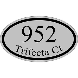 Personalisierte Hausadresse individuelle Plakette Aluminiumschild 12" x 7" silber & schwarz - Bild 1 von 1
