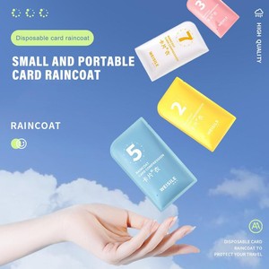 Rain Card Disposable Raincoat Outdoor Pocket Poncho 4 Sealed Colour Jacket Q5W7