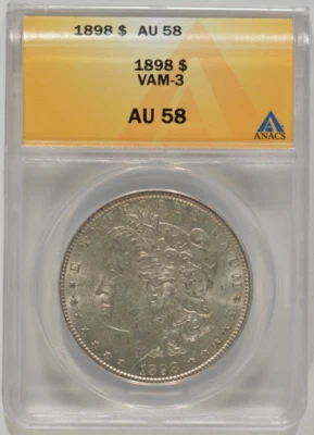 1898 Morgan Silver Dollar $1 VAM-3 ANACS AU58 6012303 - Image 1 of 4