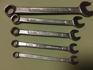 LOT 5 SHORT COMBINATION WRENCHES 6-8-9-10 -14 EVEREST MADE IN INDIA N 222 KIT  - Picture 1 of 9