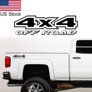 1Pc Black 4X4 Off Road Truck Bed Vinyl Stickers For Chevrolet Silverado 1500 Etc - Picture 1 of 11