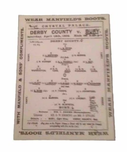 1903 FA CUP FINAL - DERBY COUNTY V BURY - COPY - - Picture 1 of 1