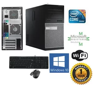 Dell 9010 TOWER PC DESKTOP i3 3220 8GB 240 SSD Win 10 Pro 64 Wifi - Picture 1 of 7