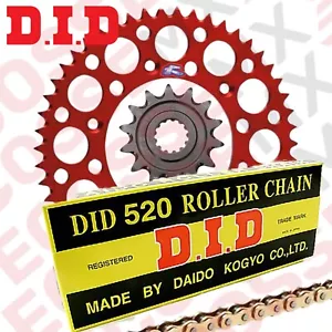 HONDA CRF250R 2004-2024 DID GOLD CHAIN RENTHAL RED FRONT & REAR SPROCKET KIT - Picture 1 of 3