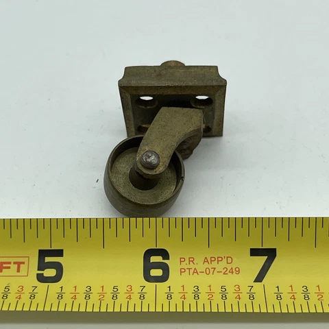 Antique Solid Brass Furniture Caster Square Base- Furniture Restoration Cover