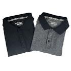HEAD Polo Shirt Men Large Athletic Short Sleeve Gray Black Stretch Lot of 2