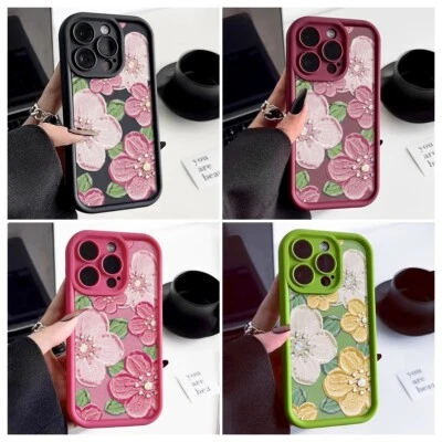 Case For iPhone 17 16 15 14 13 Pro Max 12 11 XR ShockProof Flower Silicone Cover - Image 1 of 4