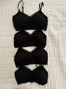 Coobie Set of 4 One Size BLACK Lace Bras Style NO 9042 - Picture 1 of 1
