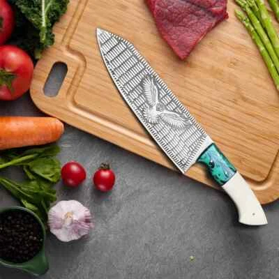Cuchillo de Chef Acero Inoxidable 13" Estilo Águila con Funda de Cuero Foto 1 de 4