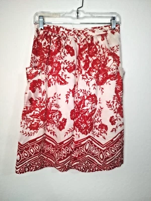 MINIFALDA TIBI NEW YORK SEDA MUJER TALLA 4 CON BOLSILLOS FALDA FLORAL ROJA B13 Foto 1 de 4