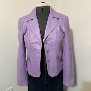 Vakko purple leather jacket size medium - Picture 1 of 10