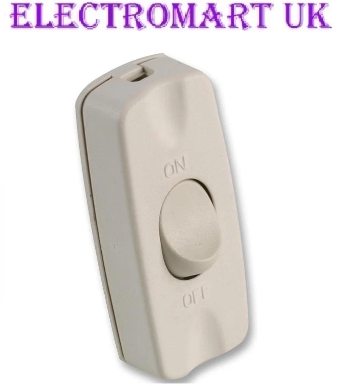 WHITE IN LINE 2 AMP SWITCH 2 CORE FLEX CABLE WIRE TABLE FLOOR LIGHT LAMP - Image 1 of 1