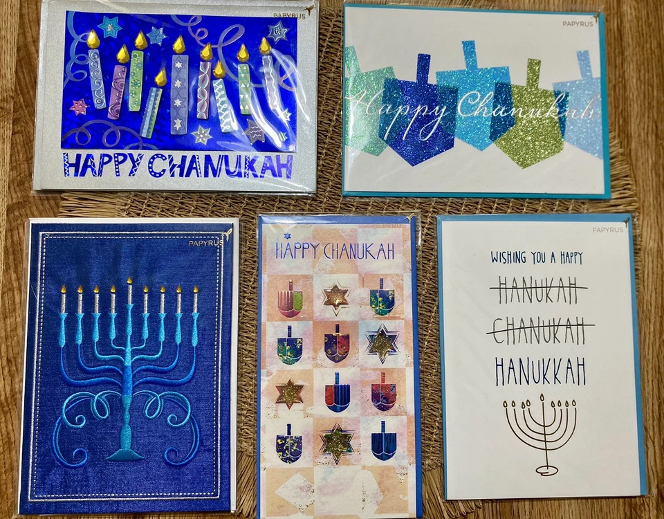 Papyrus Hanukkah Greetings Cards - Lot Of 5  - SEALED - Image 1 of 4