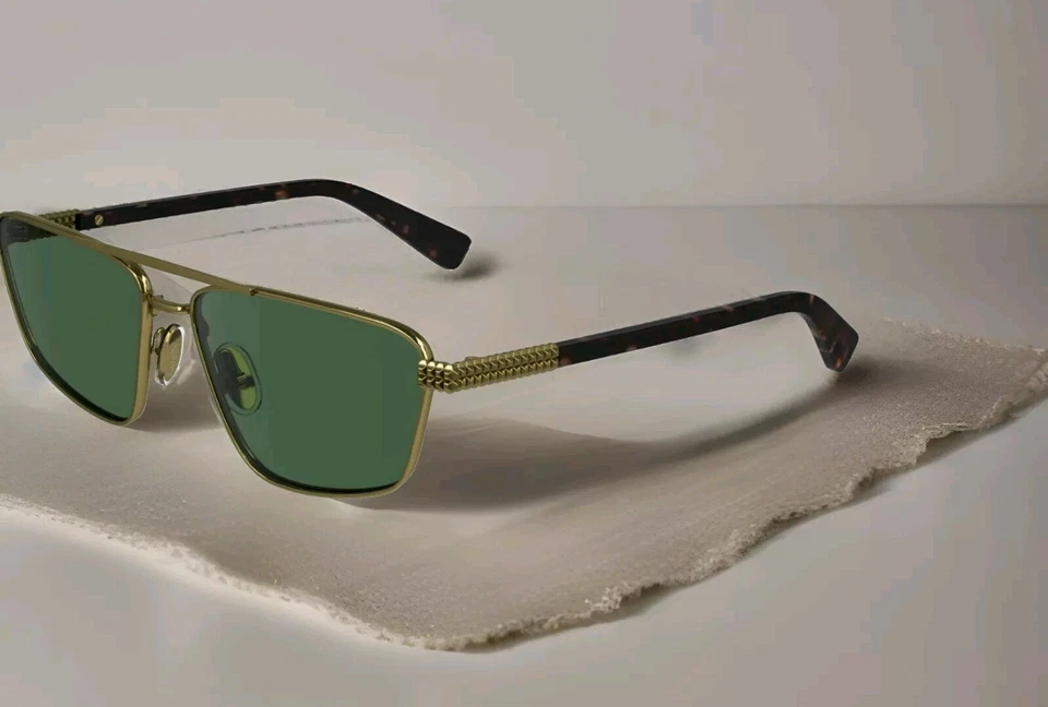 LANVIN CONSERTO NAVIGATOR MEN'S SUNGLASSES 58-15-140 GOLD/GREEN $399 -NEW & RARE - Image 1 of 4