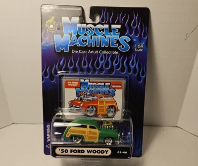 Muscle Machines DieCast 1:64 verde Ford '50 Ford Woody' #01-46 Foto 1 de 4