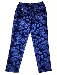 Womens Lisette Montreal Ankle Length Pants L Blue & Black Stretch Size 8 *VGC* - Picture 1 of 8