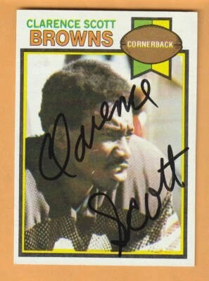 Clarence Scott Cleveland Browns AUTO Signed 1979 Topps Kansas State Wildcats 14E - Image 1 of 2