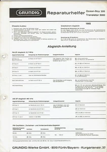 Grundig Service Manual für Ocean- Boy 205 Transistor 3000 Copy - Picture 1 of 1