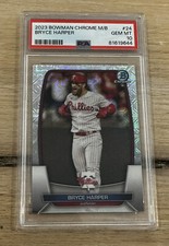 2023 Bowman Mega Box BRYCE HARPER Chrome Mojo Refractor Card PSA 10 GEM MT