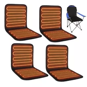 USB Portable Heated Seat Cushion 17.72"x17.72" Heated Stadium Seat 4 Black - Picture 1 of 7