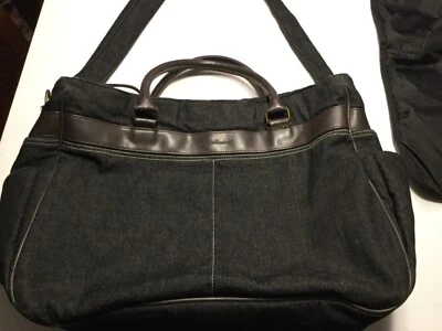 Bolso de Mano Grande Wendy Bellissimo Negro Denim Bebé Bolsa de Pañales Incluye/Almohadilla Cambiadora Usado en Excelente Condición Foto 1 de 4