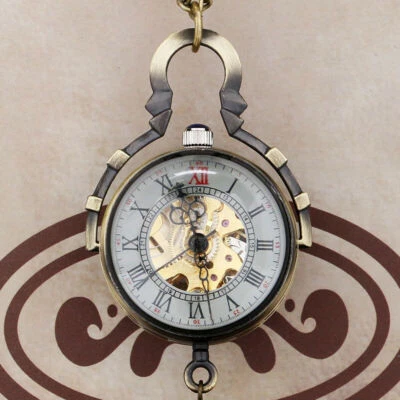 Vintage Glass Ball Shape Women Men Hand-Wind Mechanical Pocket Watch Skeleton - Image 1 of 4