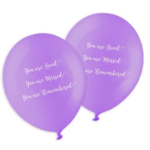 25 globos funerarios de látex biodegradables púrpura 'You Are Loved'  - Imagen 1 de 4