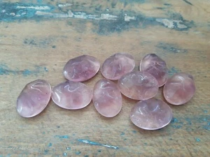 ♡Nr.C102- 8 Stück alte Glascabochons zweifarbig rosa lila 25 x 18 mm Neugablonz♡ - Picture 1 of 2