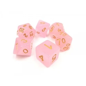 PINK TRANSLUCENT GLITTER DICE SET 7 Würfel RPG Würfel Set Brandneu D&D ND-2604 - Bild 1 von 1