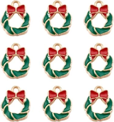 100x Dijes de Navidad Esmaltados Colgantes de Navidad Verdes para Hágalo Usted Mismo Joyería Artesanía Hacer Foto 1 de 4