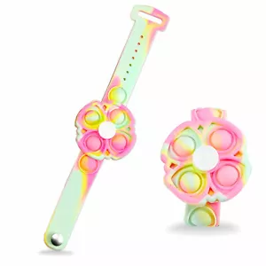 Muñequera giratoria juguete Fidget Pop It banda de silicona burbuja sensorial alivio del estrés - Imagen 1 de 7