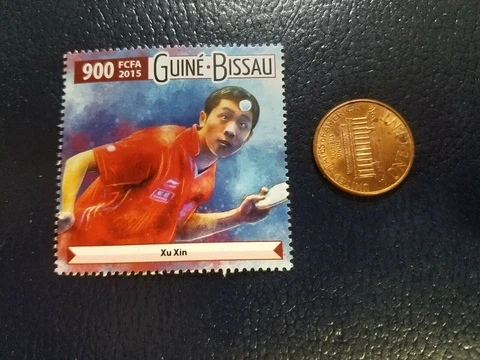 Xu Xin Table Tennis Ping Pong Guine Bissau 2015 Perforated Stamp Cover