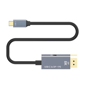 8K 60Hz USB-C to Displayport 1.4 Cable 1M USB 3.1 Type C to DP W/ PD Charging j - Afbeelding 1 van 11