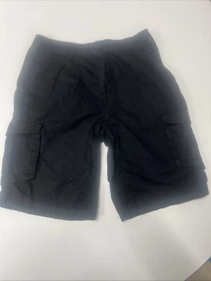 Pantalones Cortos de Carga Airwalk Para Hombre Cintura 34 Negro Sólido Frente Plano Algodón Foto 1 de 3