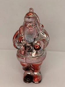 Vintage Weihnachten Kunststoff Santa rot Metallic Ornament Süßigkeiten Behälter 4 1/4" - Bild 1 von 24