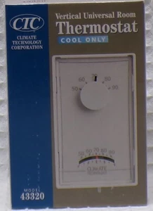 CTC Vertical Universal Room Thermostat Cool Only Model 43320..............3 Wall - Picture 1 of 7
