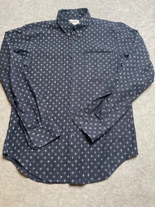 Naked & Famous Blue plus print Button-Down Shirt SZ M cotton canada - Picture 1 of 9