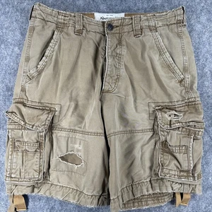 Abercrombie & Fitch Cargo Shorts Mens 36 Distressed Button Fly Utility Y2K - Picture 1 of 14