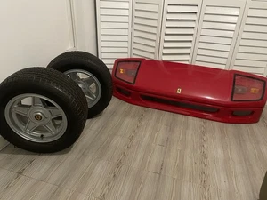 Man Cave Items Red Ferrari F40 Car Garage, Workshop Front Bumper Ferrari Wheels - Picture 1 of 16