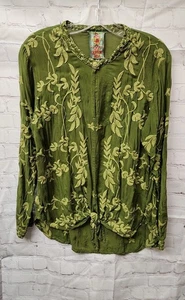Johnny Was Langarmshirt Damen Größe M grün geblümt - Bild 1 von 3