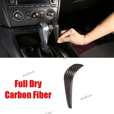 Cubierta de ajuste de perilla de cambio de marchas de fibra de carbono real para BMW E90 E92 320i 328i 2006-2012 Foto 1 de 4