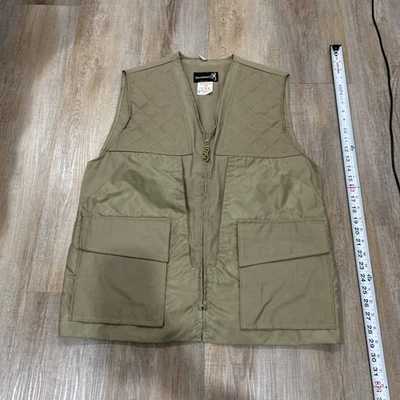 Vntg. Khaki Browning Hunting/Shooting Vest w/ Game Pockets Mens - Image 1 of 4
