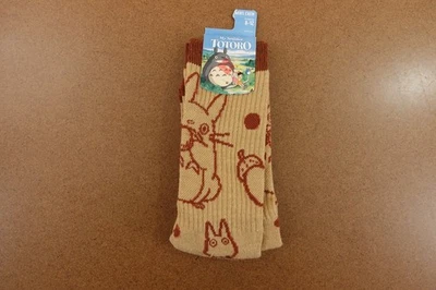 Studio Ghibli Mens Shoe Size 8-12 Brown My Neighbor Totoro Crew Socks NWT - Image 1 of 4