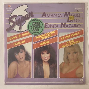SUPER 6 FEAT. EDNITA NAZARIO / AMANDA MIGUEL / DULCE, 1984 MEXICAN LP HOLE PUNCH - Picture 1 of 4