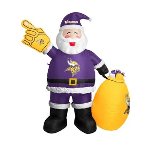 Minnesota Vikings NFL 7Ft Tall Inflatable Santa Claus Christmas Yard Inflatable - Picture 1 of 1